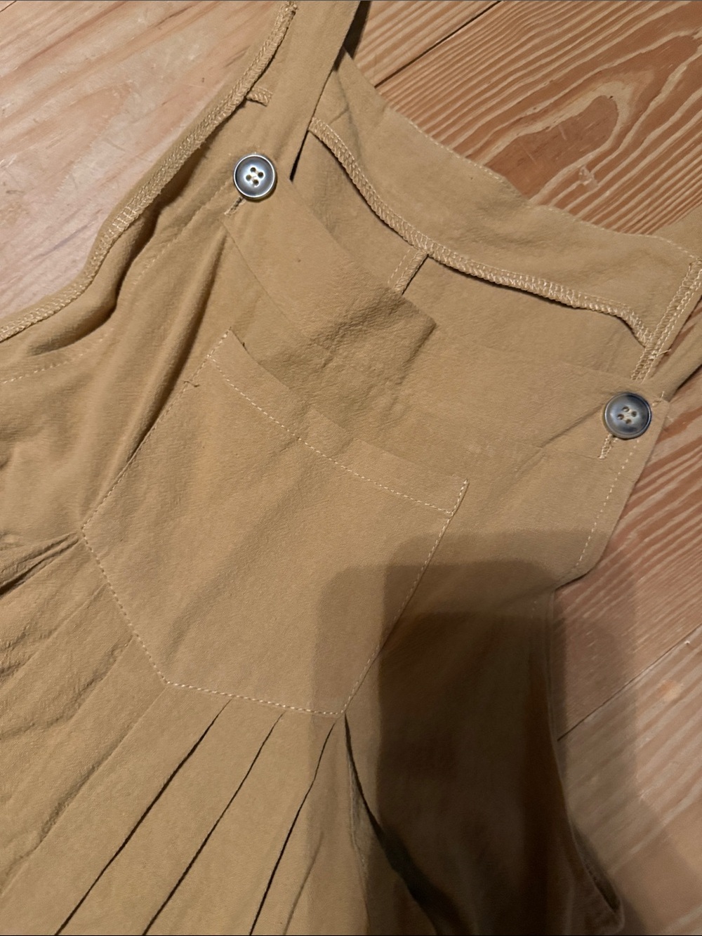 Women’s Mustard Yellow Wide-Leg Jumpsuit Overalls - Picture 2 of 4